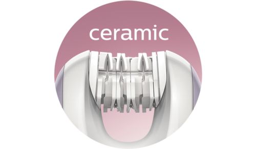 Einzigartiges Epiliersystem von Philips mit strukturierten Keramikpinzetten