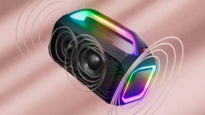 Powerful sound with deep bass at any volume