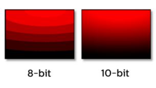 10 bitų IPS technologija – sodrios spalvos ir platus žiūrėjimo kampas