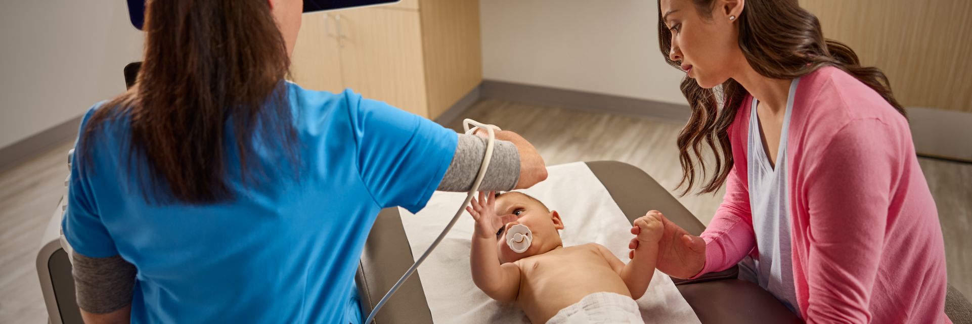 Pediatrician and baby