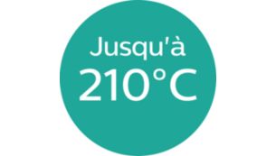 Temperatura de moldeado de hasta 210°C para unos resultados perfectos