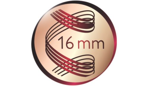 16 mm Durchmesser für lebendige Locken voller Sprungkraft