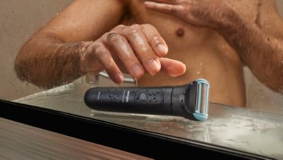 100% κατάλληλη για χρήση στο ντους, για άνετη περιποίηση με υγρή ή στεγνή χρήση