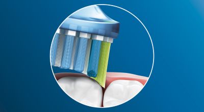 Up to 10 x more plaque removal than a manual toothbrush