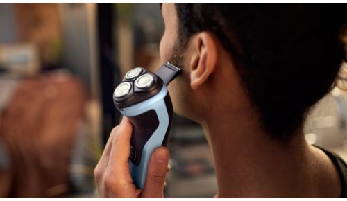 Pop-up trimmer for your moustache and sideburns