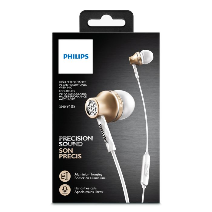 In ear headphones with mic SHE9105GD/27 | Philips