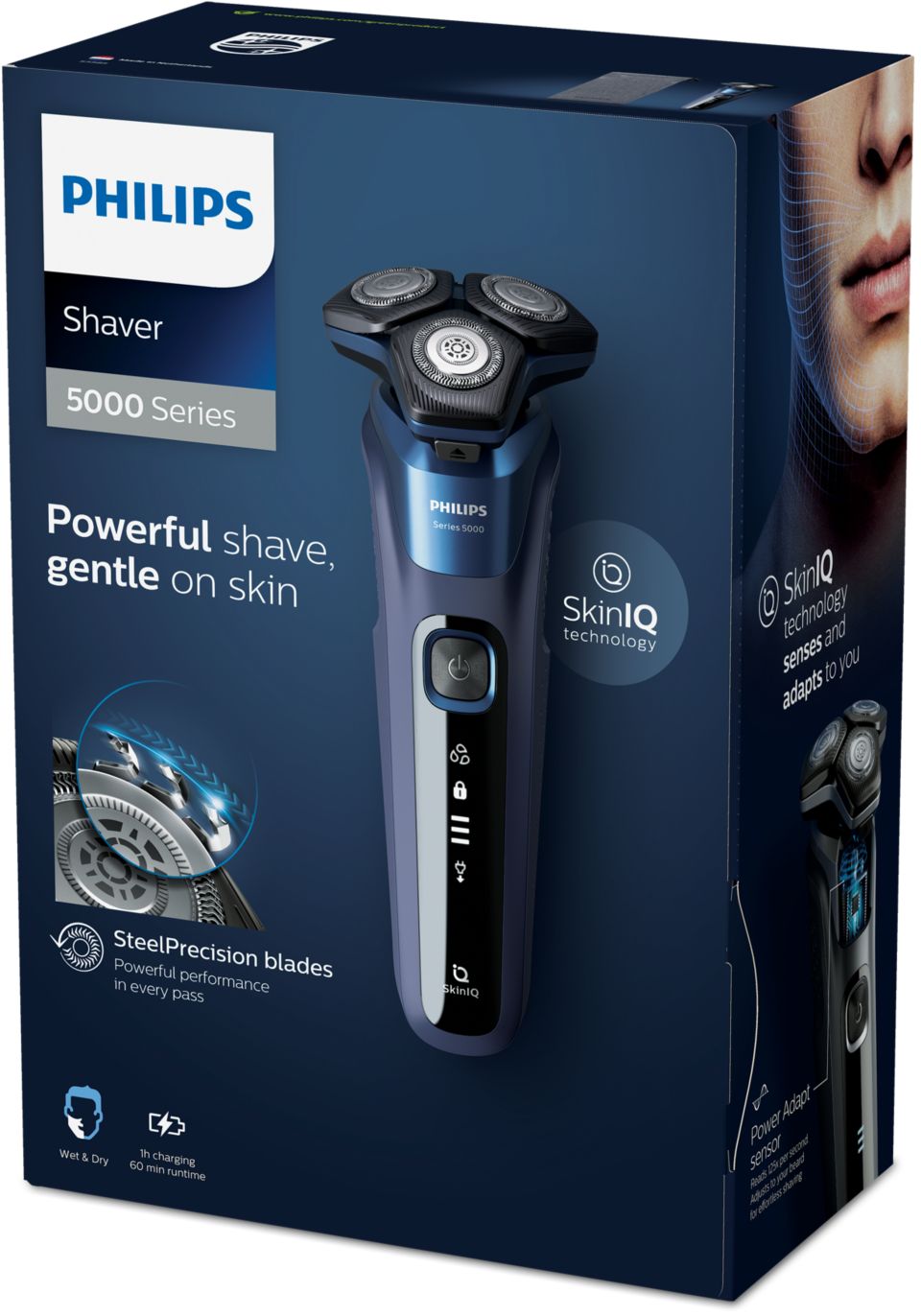 Afeitadora - PHILIPS PHILIPS S5585/35 Shaver series 5000 Wet & Dry  Afeitadora de barba Azul medianoche, Azul medianoche