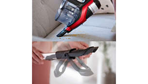 Integrated handheld unit, crevice tool and brush