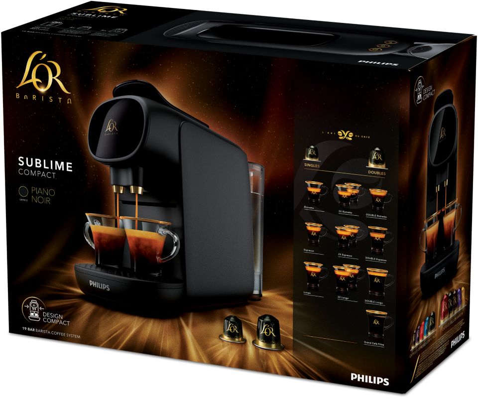 Philips L'OR Barista Machine à café à capsules, Double Dose, Double  Plaisir, 1 ou 2 Tasses, Lungo ou Grand Café Long, Double Capsule, Véritable  Qualité Espresso, Piano Noir (LM8012/60) : : Cuisine