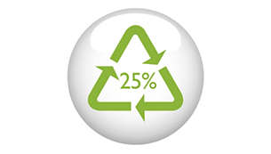 Vähintään 25 % muovista on kierrätettävää