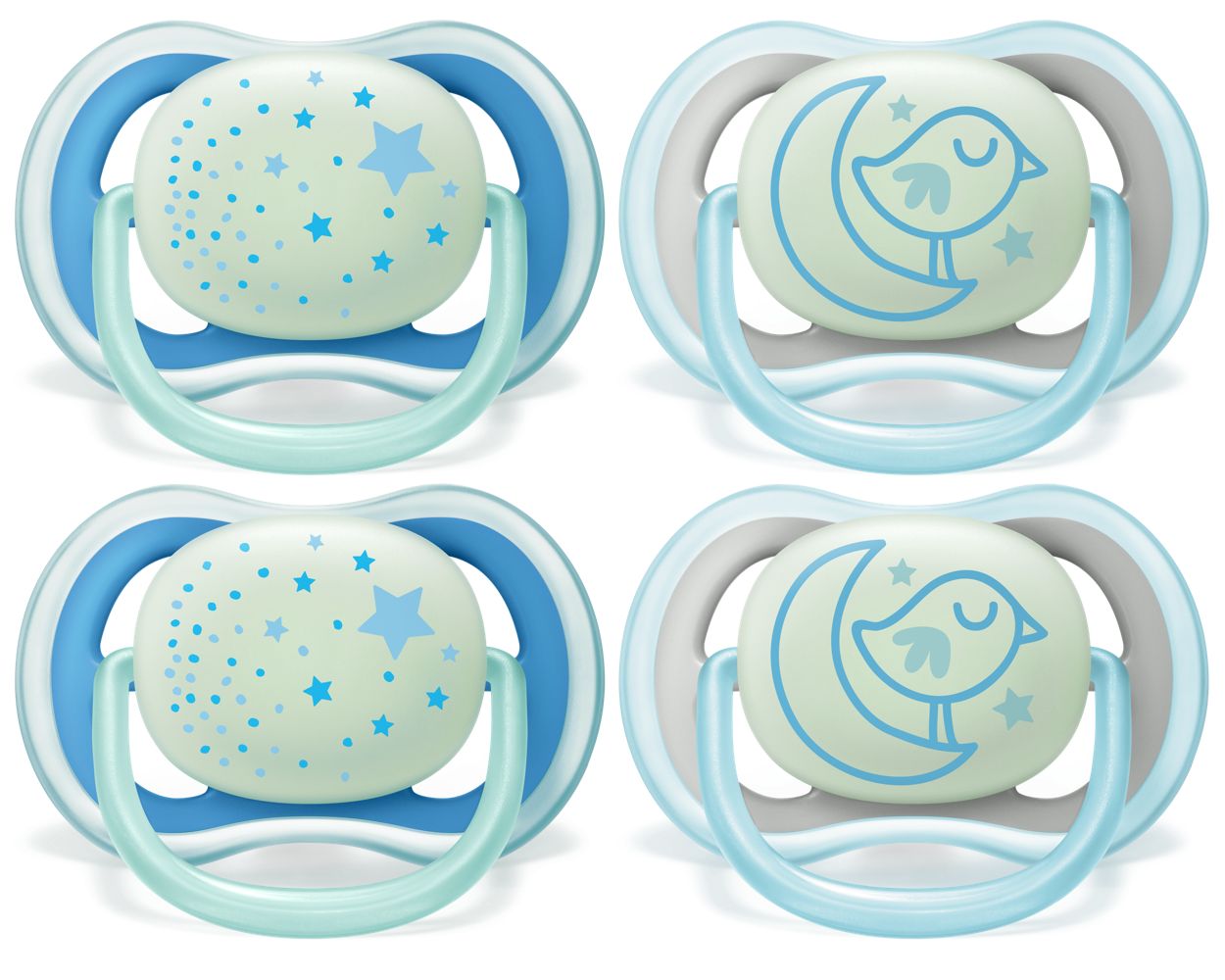 Philips Avent Ultra Air Pacifier Blue 0-6 Months 2pk 98 Nipple Acceptance  for sale online