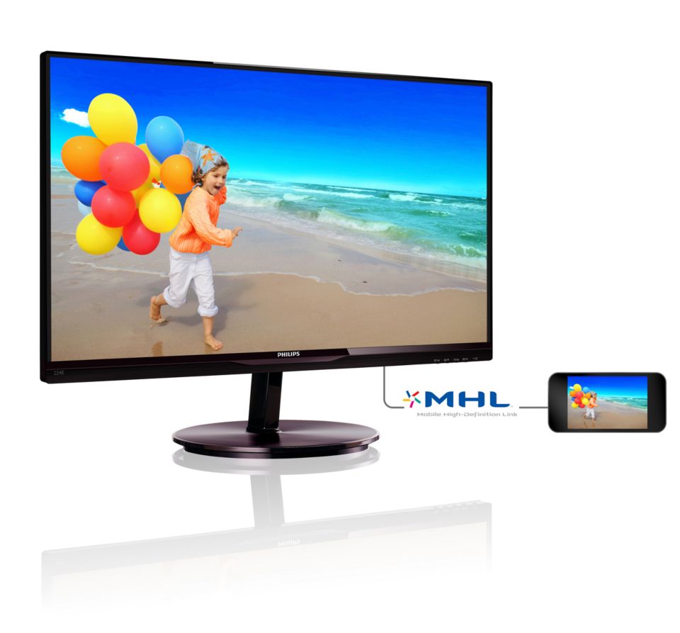 LCD monitor with SmartImage lite 224E5QHSB/70 | Philips