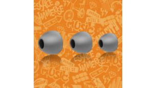 Choose from 3 pairs of ear caps for a perfect fit