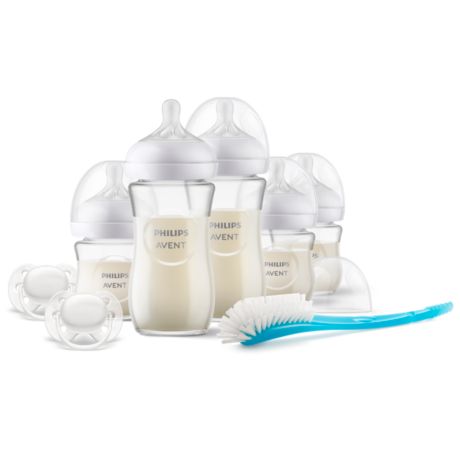 SCD879/11 Philips Avent Natural Response Pack 5 biberones cristal, 2 chupetes, cepillo