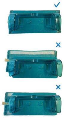 Correctly placed microfiber pad