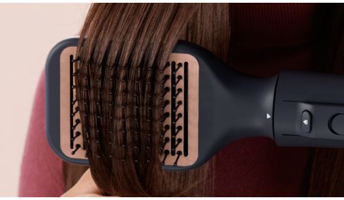 Hårutplattningsborste för naturligt rakt hår