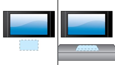 Гъвкаво поставяне на стена или върху хоризонтална повърхност