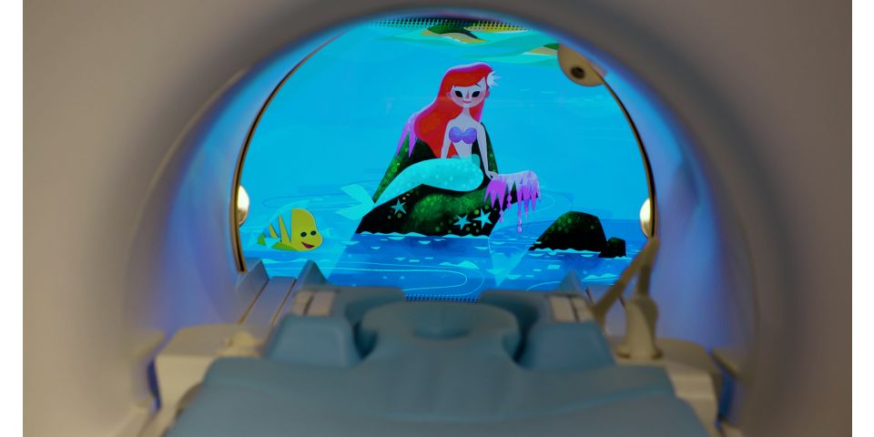 Figure 2 Contenu adapté aux enfants sur l’écran du tunnel du système audiovisuel.