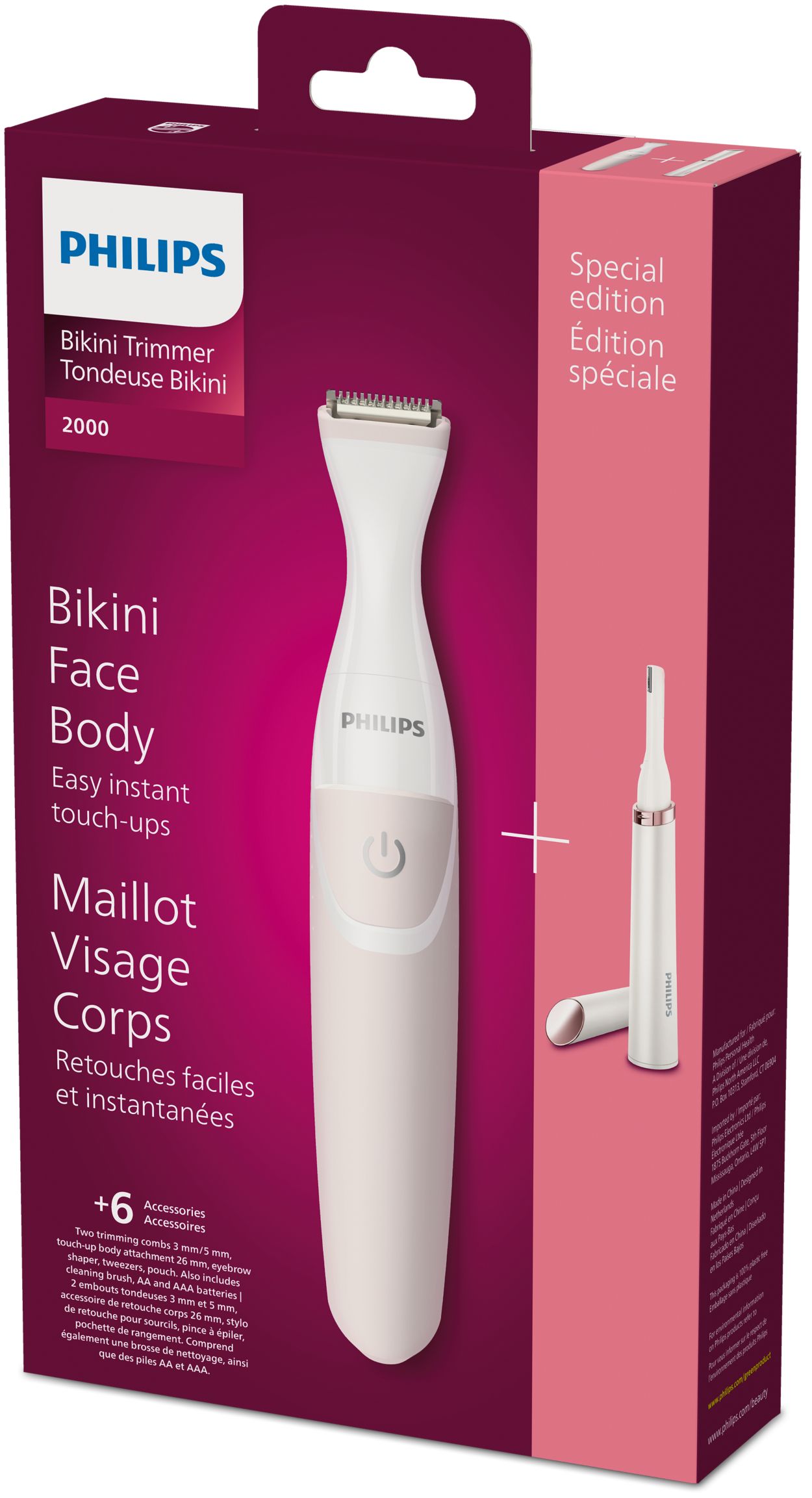 PHILIPS BIKINIGENIE CORDLESS WOMEN'S BIKINI LINE TRIMMER, BRT381/15 :  : Beauty & Personal Care