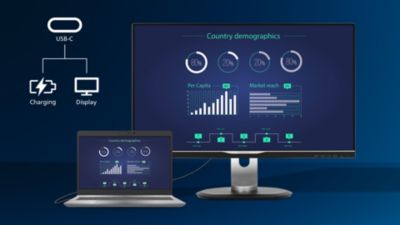 Conecta la computadora portátil con un cable USB-C