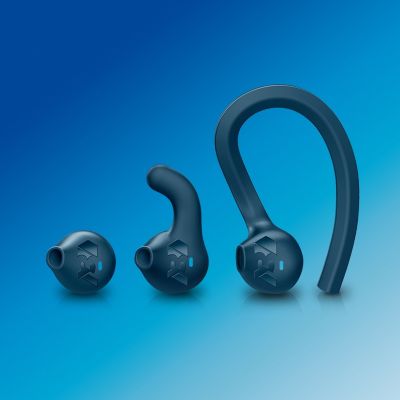 Personalise your fit with ear hook, fin or earbud styles