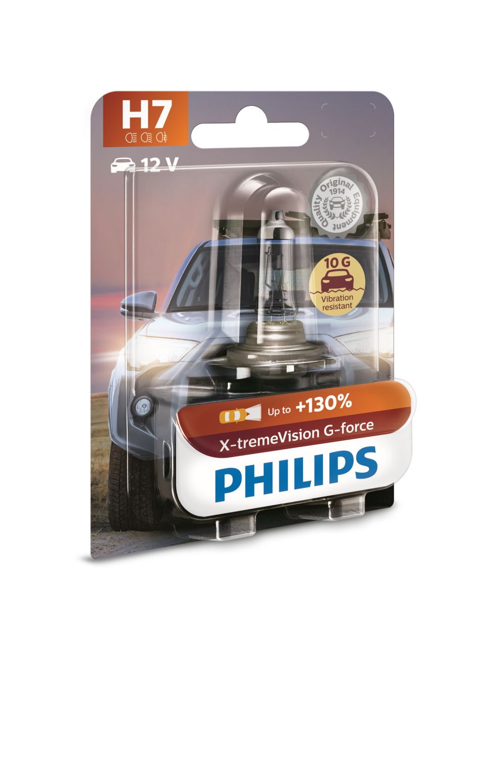 H7 Philips X-Treme Vision G-Force 130% Headlight Bulbs