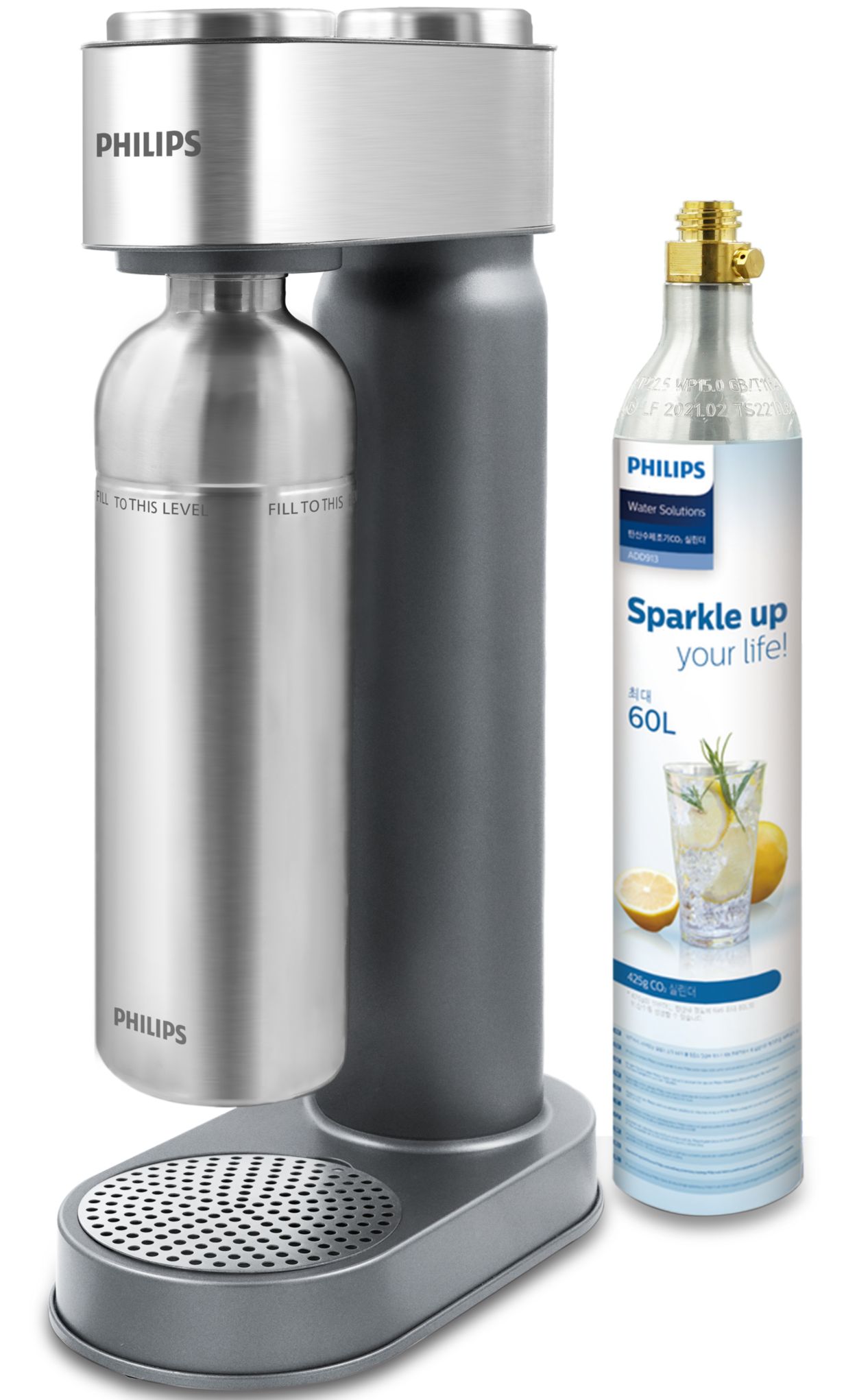 Philips Water ADD4902BK/10 GoZero Sparkling Water Maker, Plastic, 1 Liter,  Black : : Home & Kitchen