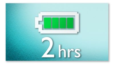 Up to 2 hours playback with rechargeable battery*