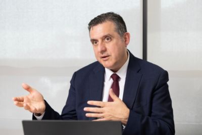 Ioannis Panagiotelis speaking during an interview