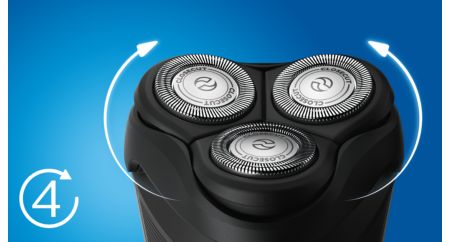 Heads flex in 4 directions to easily shave every curve