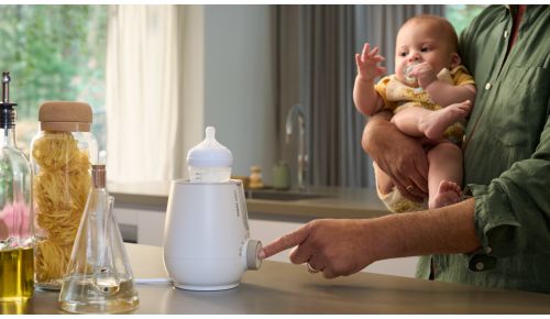 Warm and sterilise with one intuitive button