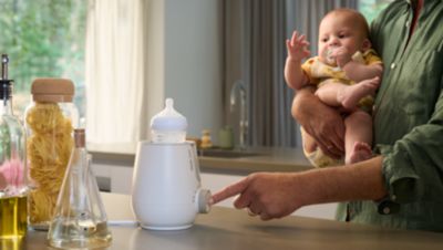 Warm and sterilize with one intuitive button