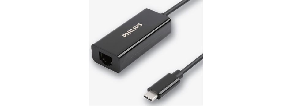 USB-C 插座集线器扩展到 RJ45 插座。