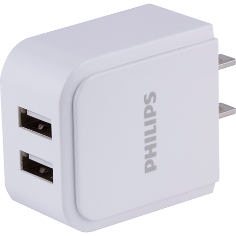 DLP2407/37  Chargeur c.a. ou port USB, 2 ports de 2,4 A, blanc