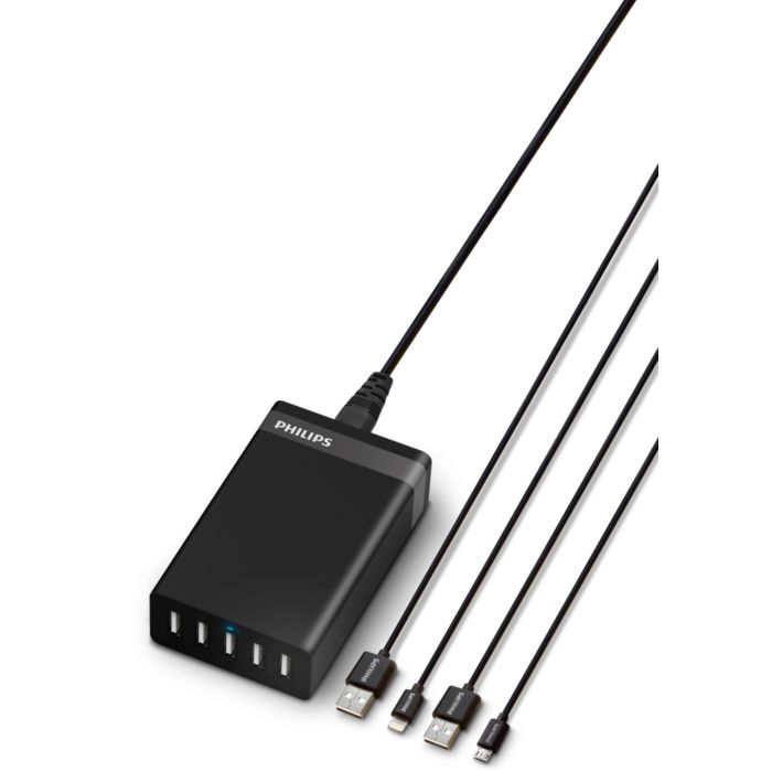 Smart 5-port USB desktop charger