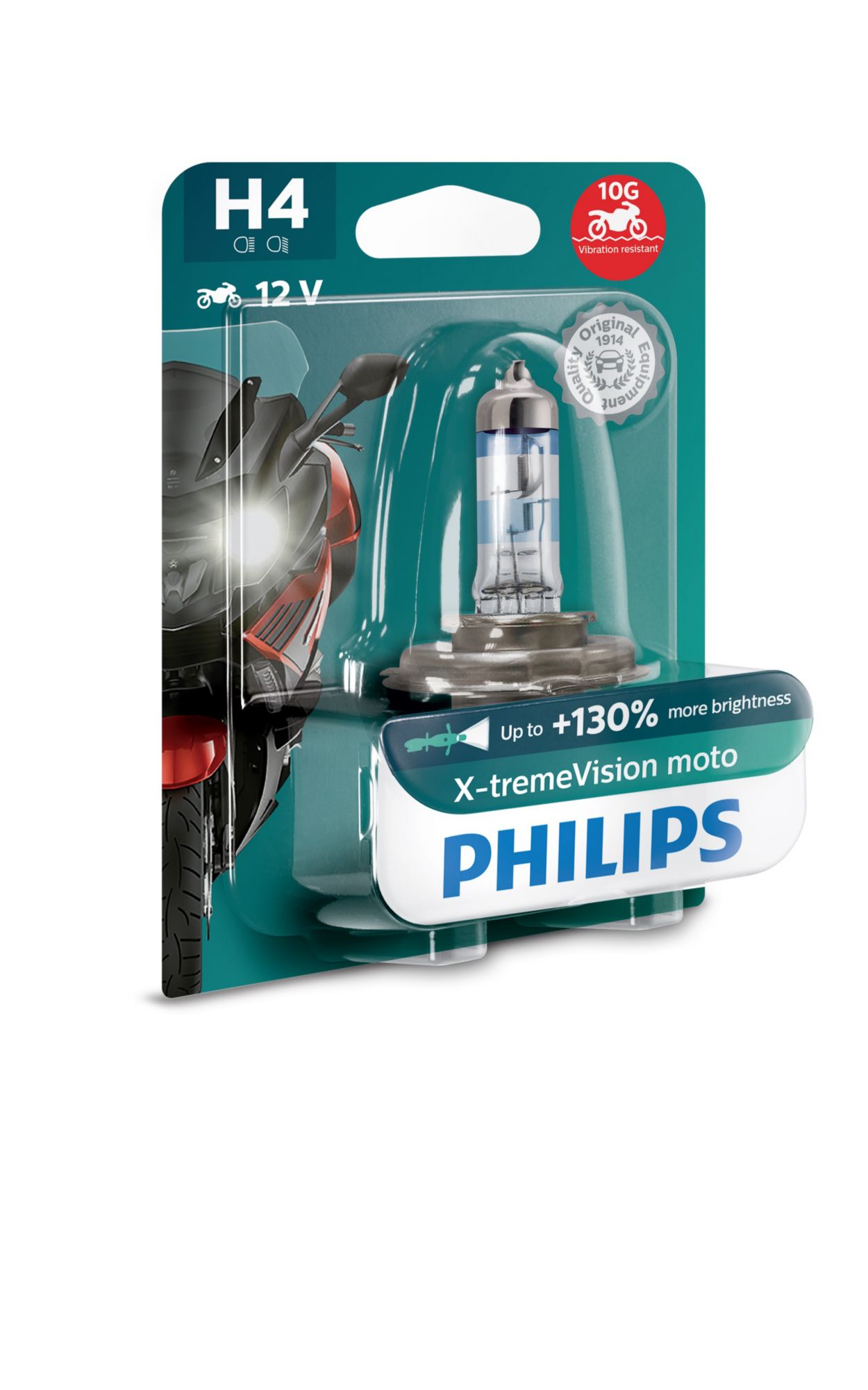 Lámpara Faro Moto Philips X-Treme Vision hasta 130% + luz