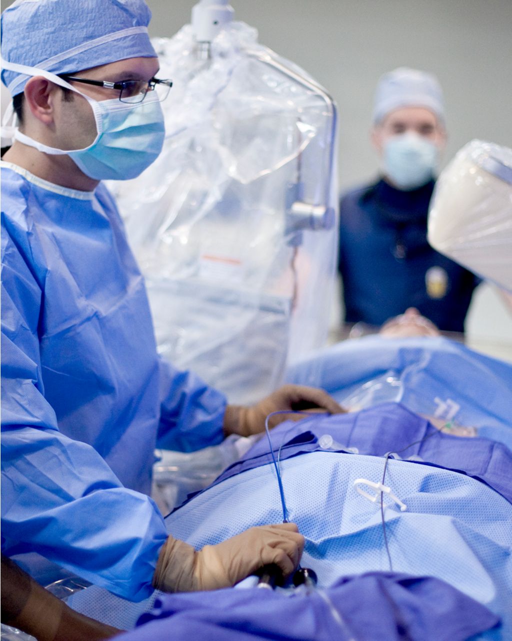 Physician performing LAAO procedure in Cath Lab using VeriSight Pro 3D ICE 