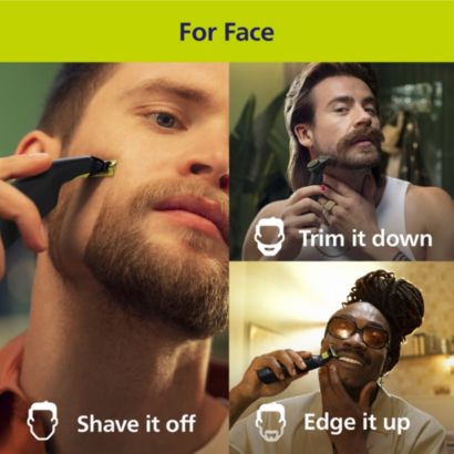 Trim edge and shave any length of hair effortlessly*