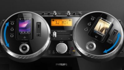 Base giratoria doble para reproducir y cargar el iPod/iPhone