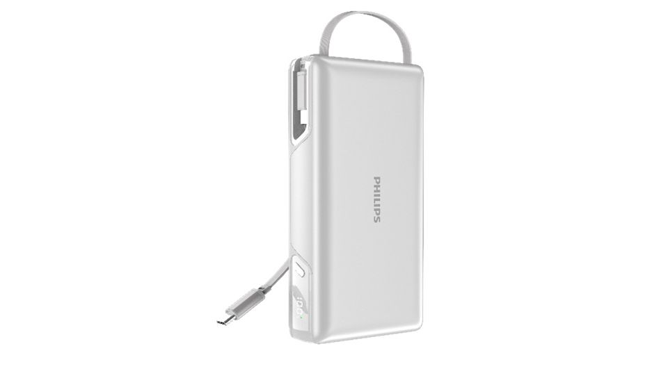 ケーブル一体型で使いやすい多機能 USB モバイルバッテリー