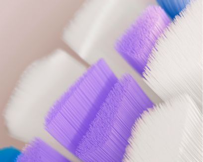 Close up of Philips Sonicare Sensitive brush head bristles