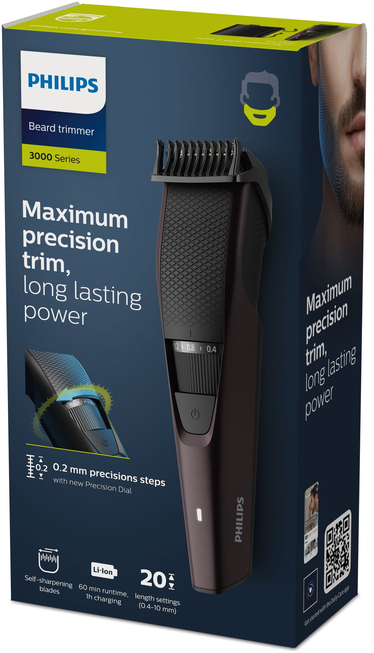 PHILIPS Bt 3415/15 3000 Series Beard Trimmer, Battery Powered : :  Health & Personal Care