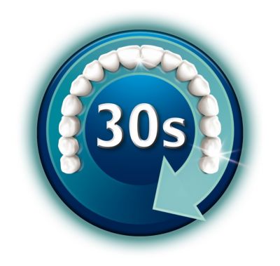 Cleans your entire mouth in just 30 seconds