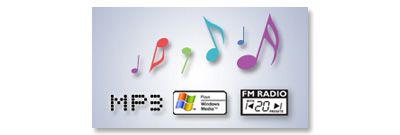 Enjoy MP3 and WMA music plus FM tuner