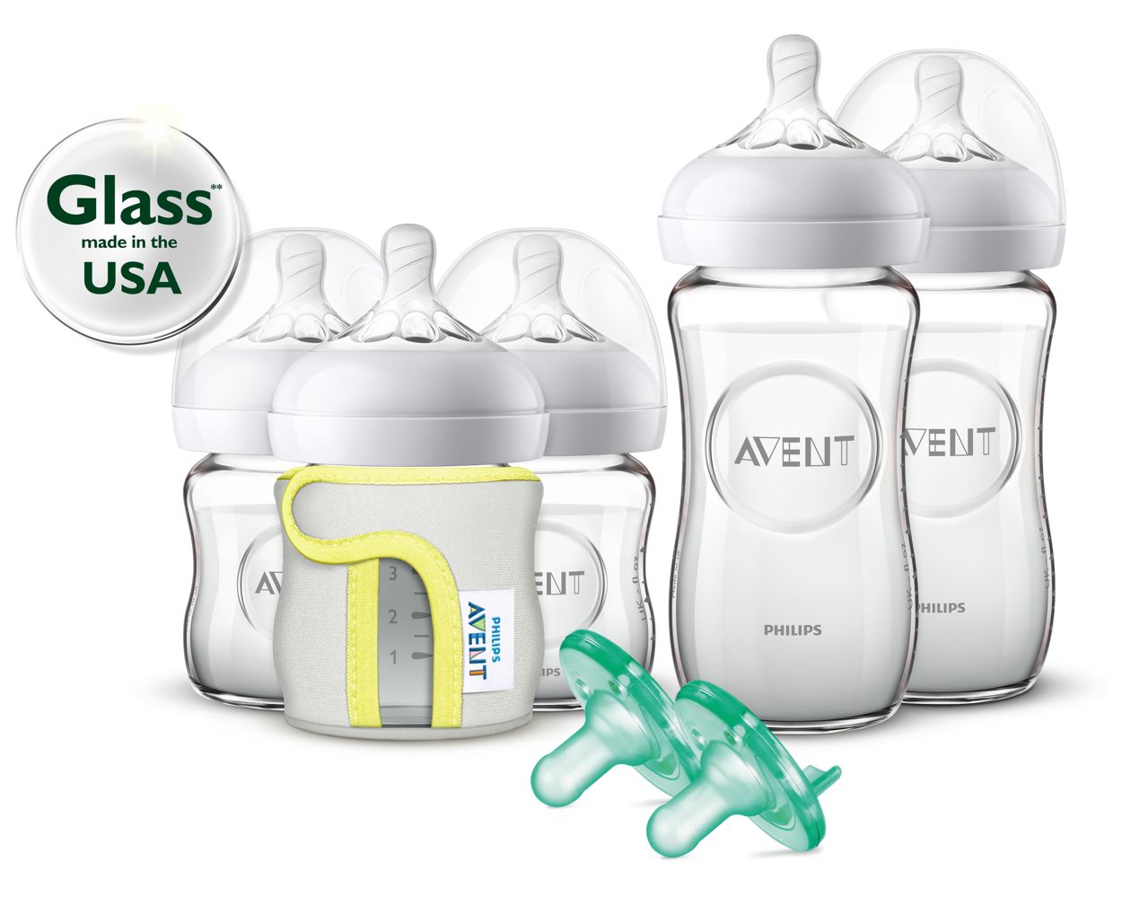 Natural Glass Baby Bottle Gift Set SCD201/01