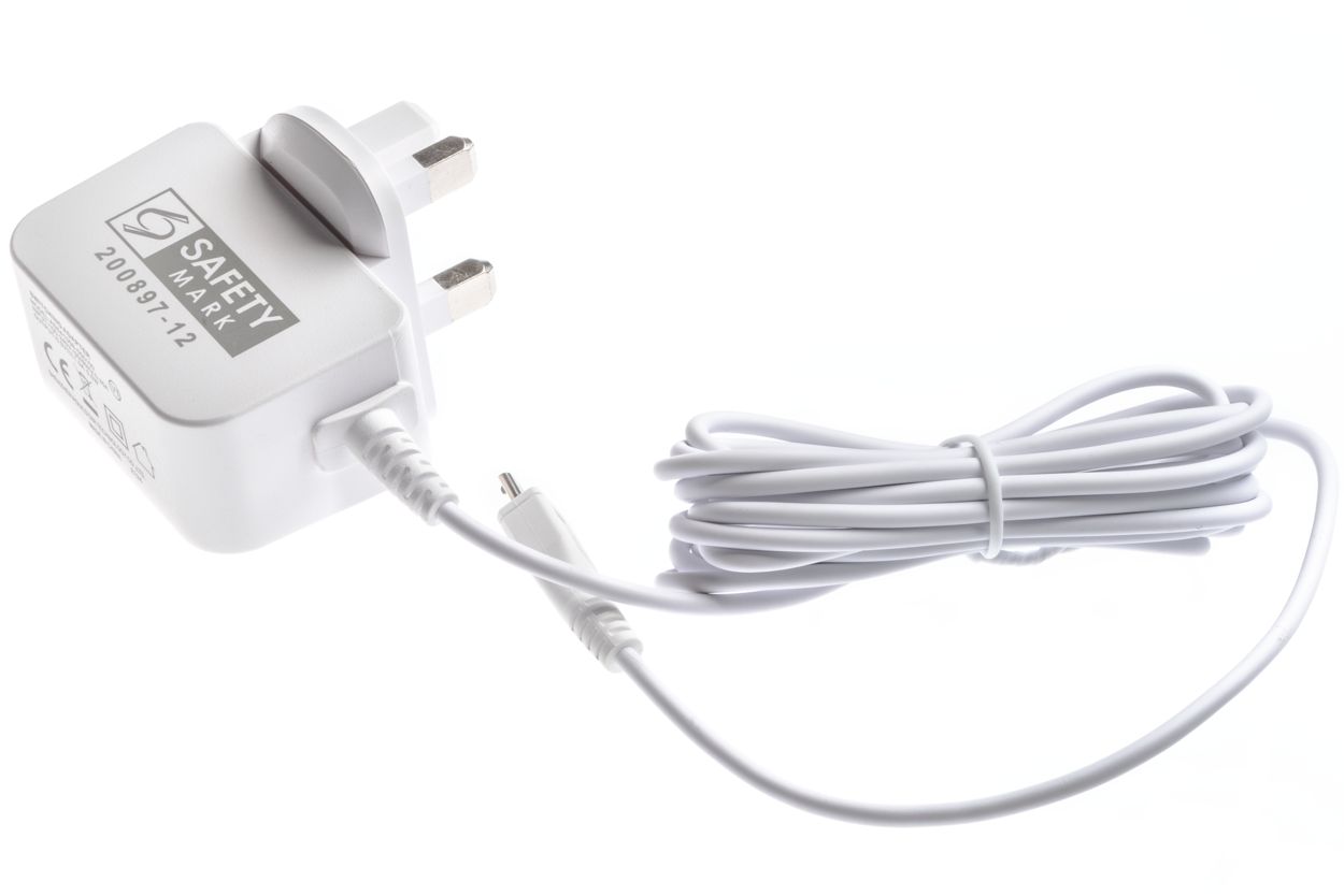 Connects your baby video monitor to a mains plug socket