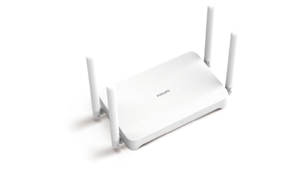 双频 3000Mbps 无线传输速率，配备 4 个千兆端口
