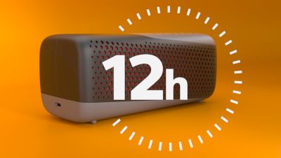 12 hours play time. Keep the tunes going