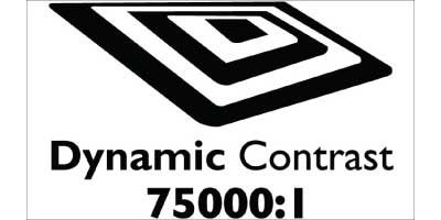 "Dynamic contrast 75000:1 for incredible rich black details