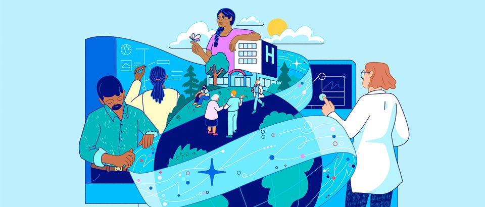 llustration showing healthcare professionals